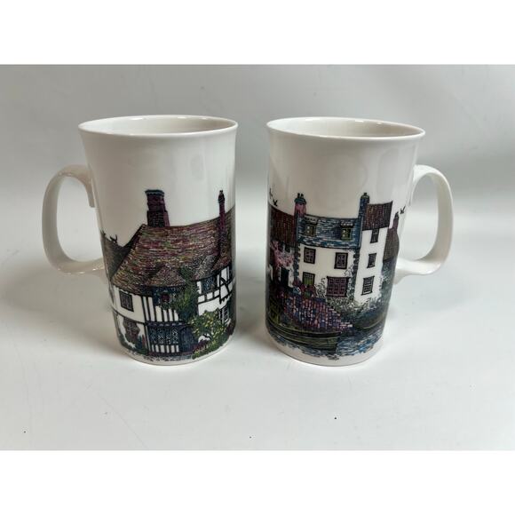 Dunoon England Fine Bone China Doorways Rose Cottage Cups set of 2- dogs & cats - Picture 9 of 11